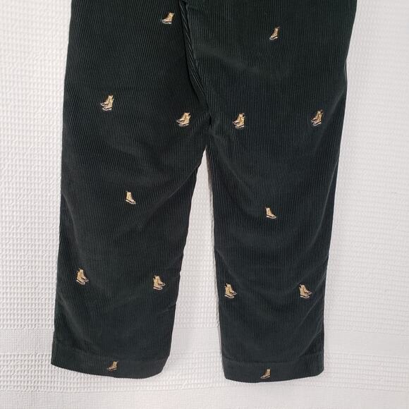 LL Bean Duck Boot Corduroy Pants Mens 34 Green Classic Fit Embroidered Winter - Picture 14 of 16